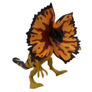 Chap Mei Dino Valley Dilophosaurus Dinosaur Figure Yellow Brown